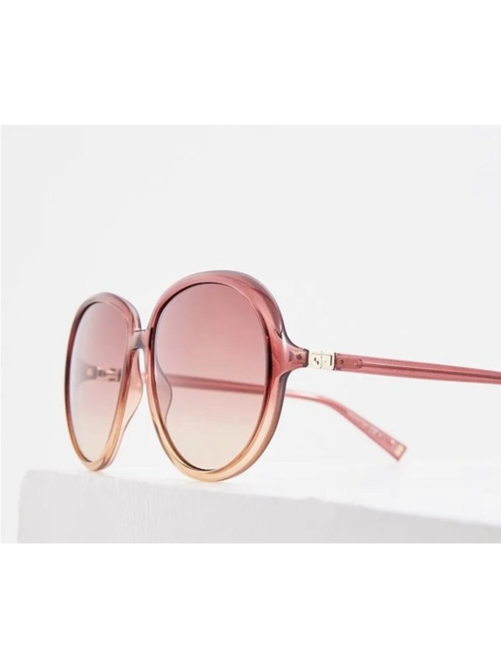 Women's Givenchy Oversized Round Ombre' Burgundy Peach Gradient Tinted Sunglasse - Picture 9 of 16